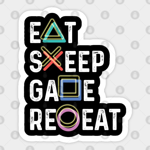 Eat Sleep Game Repeat Sticker by Aldebaran